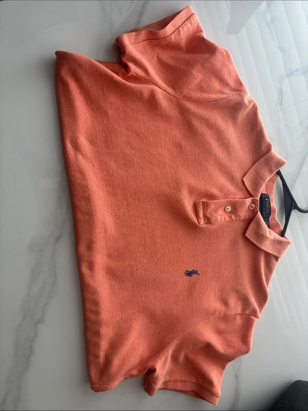 Polo by Ralph Lauren Men’s Coral Polo with Navy Logo